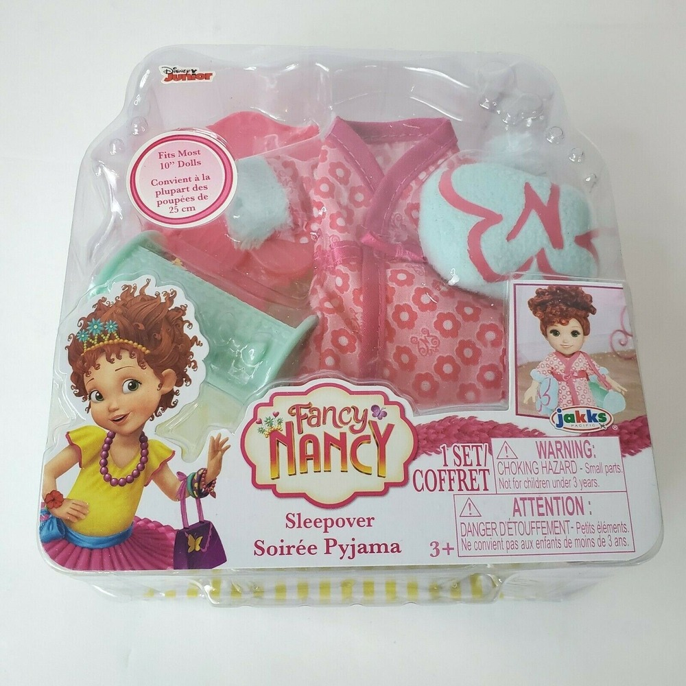 Disney Jr. Fancy Nancy Sleepover Pajama Accessory Set Fits Most 10" Dolls 4 pc.